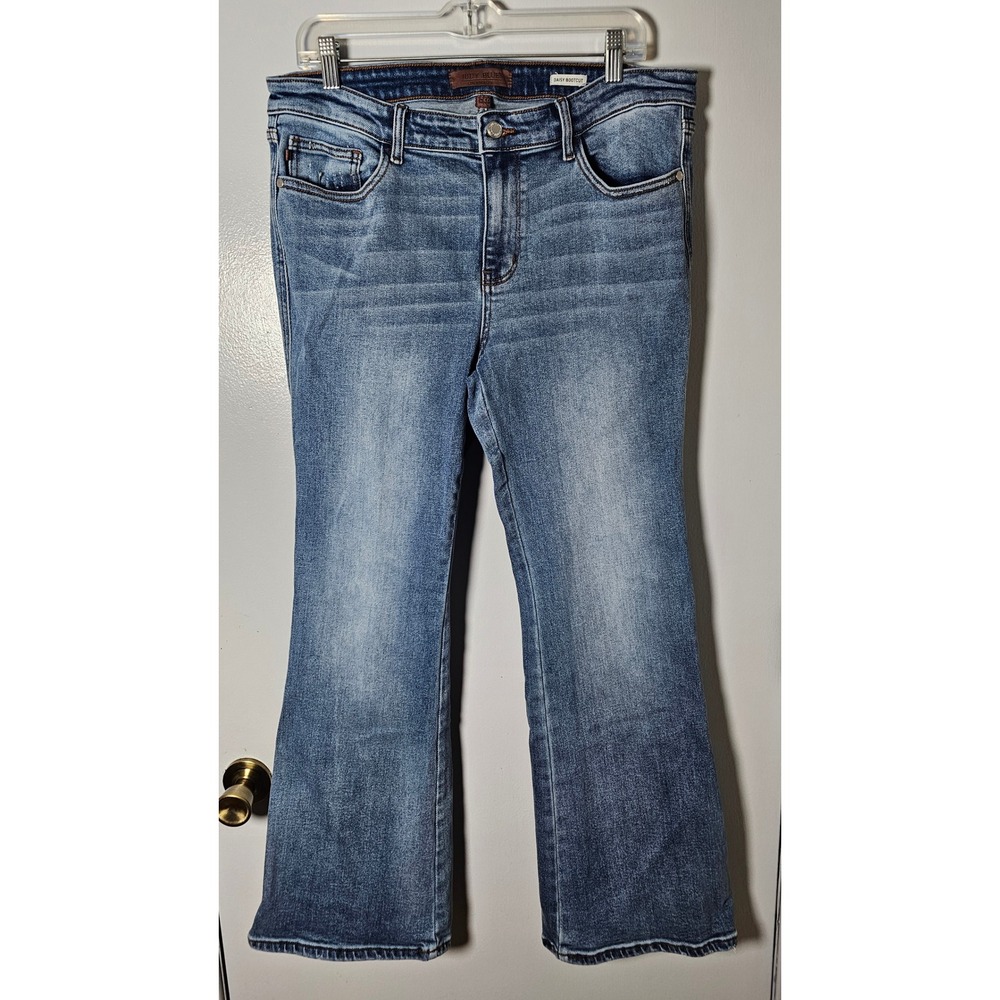 Judy Blue Daisy Bootcut Jeans Blue Medium Wash High Rise Women's Size 15/32